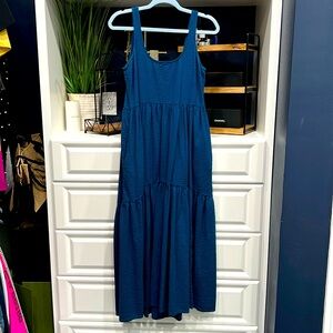 Jessica Simpson Maxi royal Blue dress Size M  100% cotton Like new condition